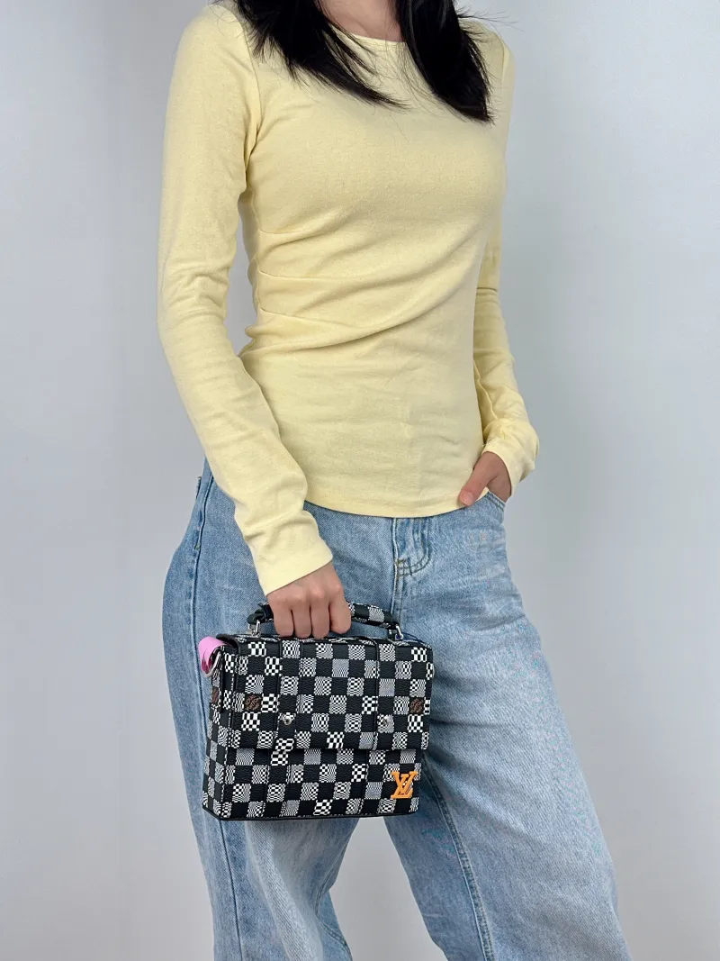 Louis Vuitton Crossbody Bag Flap Soft Trunk Messenger Bag Colorblock PVC One Size 20 × 5.5 × 16 cm — on-model view 1 of 3