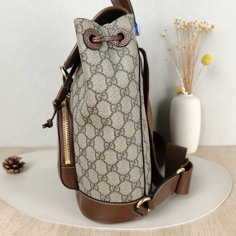 GUCCI Backpack GG Retro Collection Backpack Brown PVC One Size 26.5 × 13 × 30 cm — detail view 8 of 13