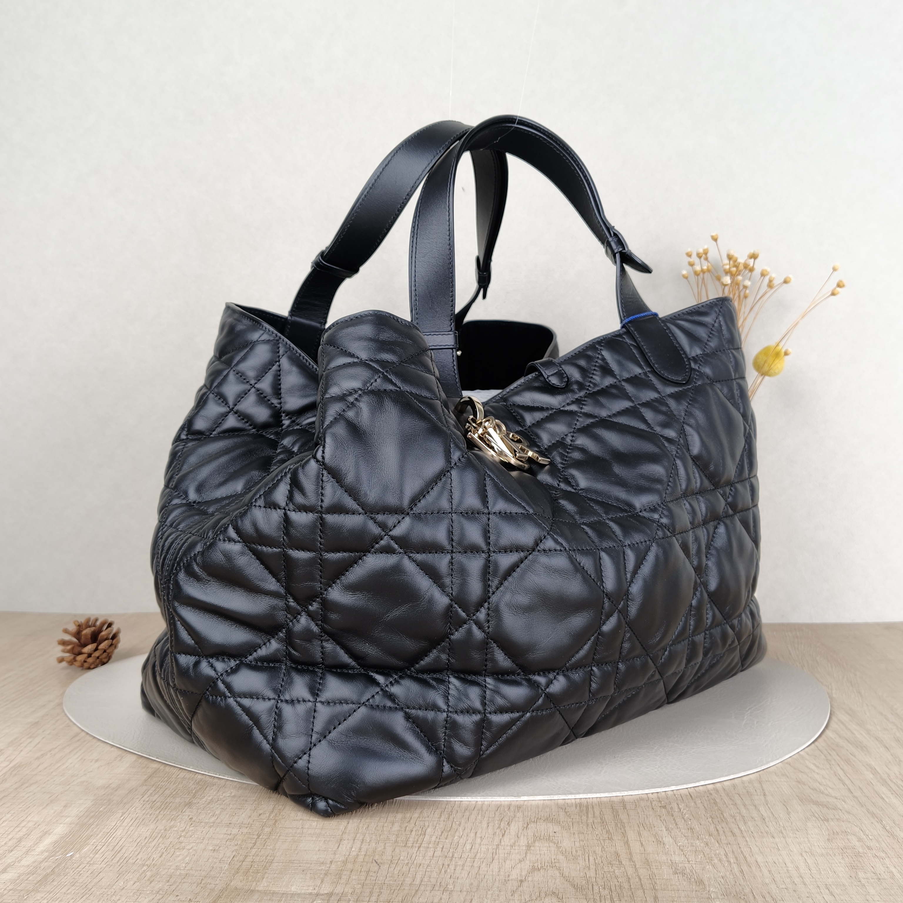 DIOR Top Handle Bag TOUJOURS Black Calfskin Large37 × 21 × 27 cm — cover view 4 of 5