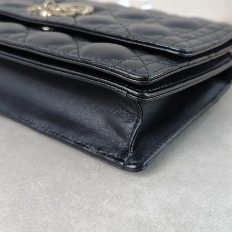 DIOR Crossbody Bag My Chain Bag Black Lambskin One Size 24 × 6.5 × 15 cm — detail view 11 of 14