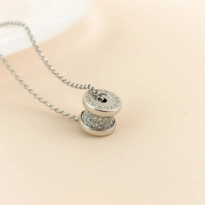 Bvlgari Necklace B.zero1 Pavé Diamond White Gold 18KW hite Gold Diamond Mini 44cm — cover view 6 of 9