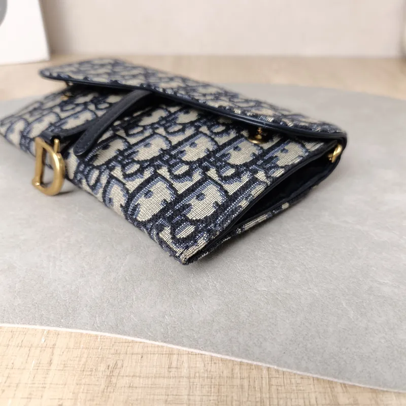 DIOR Crossbody Bag woc Blue Canvas Small 19 × 3 × 11.5 cm — detail view 7 of 10