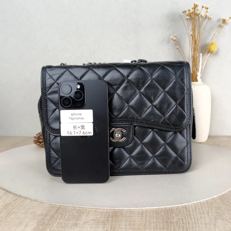 Chanel Crossbody Bag cf Collection Crossbody Bag Black Calfskin 25 × 10 × 18 cm 18 — cover view 2 of 5