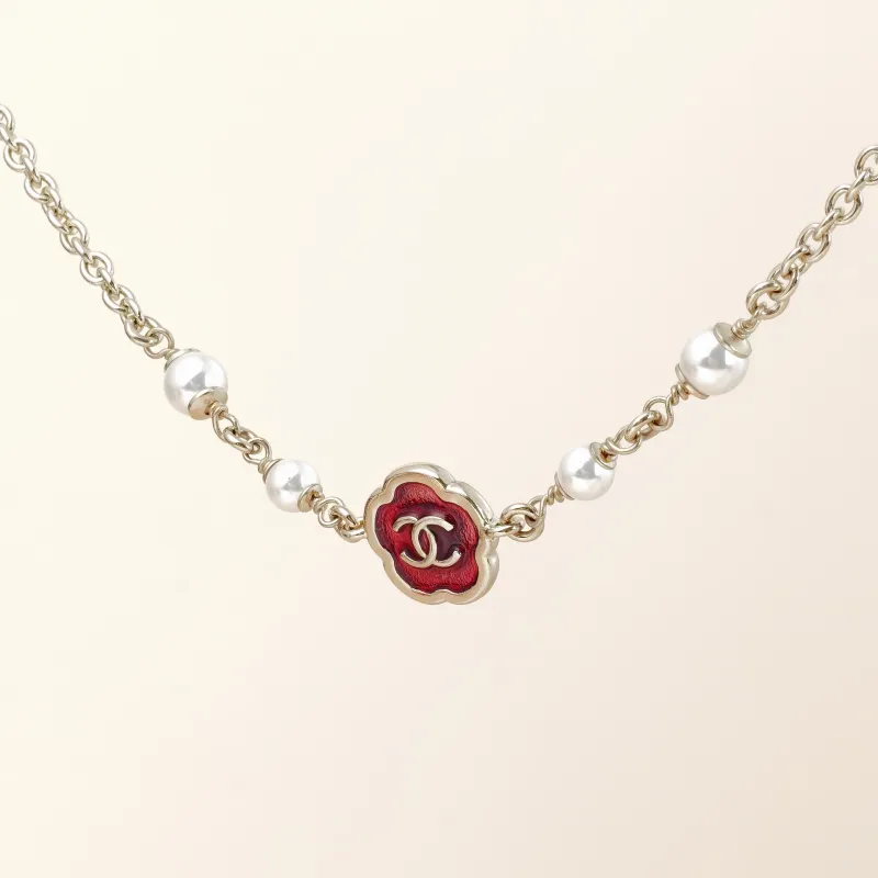 Chanel Necklace Necklace Pink Pearl Necklace Pearl One Size37cm — cover view 10 of 10