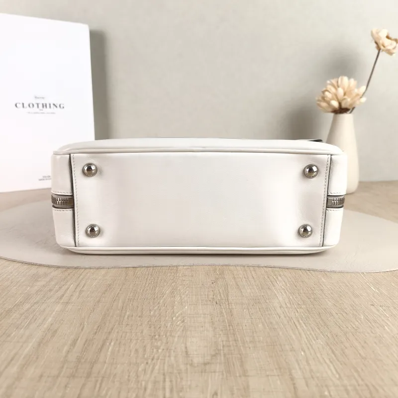PRADA Top Handle Bag Tote Bag White Calfskin 26 × 18.5 × 16.5 cm — cover view 5 of 5