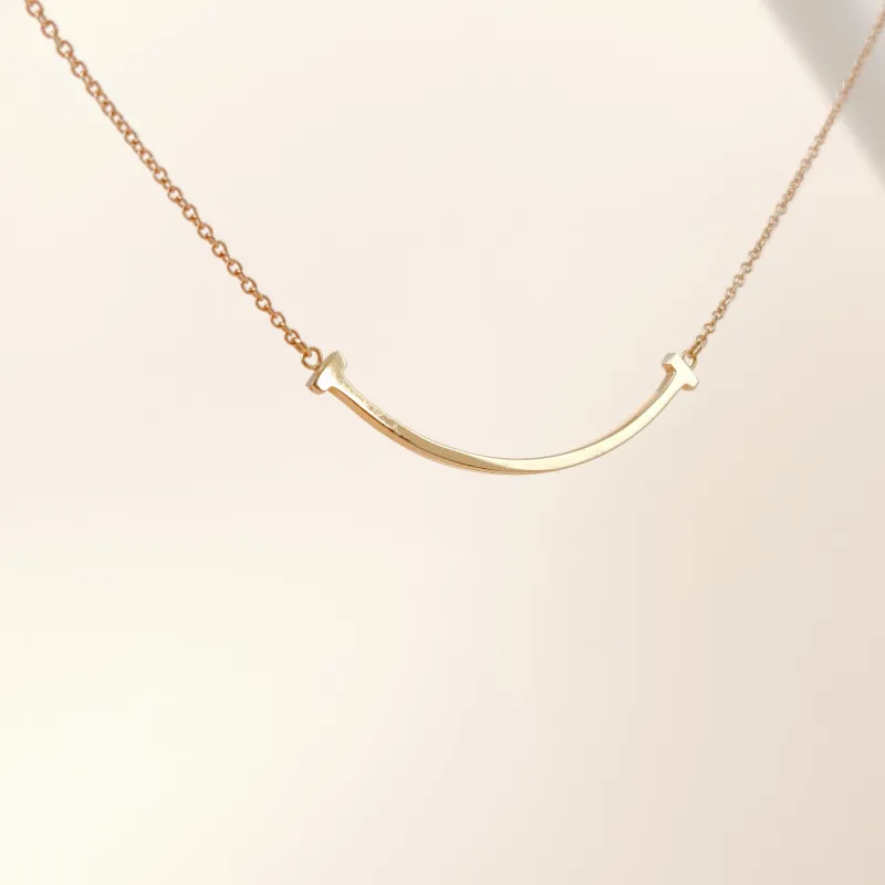 Tiffany&Co. Necklace T Collection Small Smile Necklace 18KR ose Gold Small 46cm — cover view 8 of 11