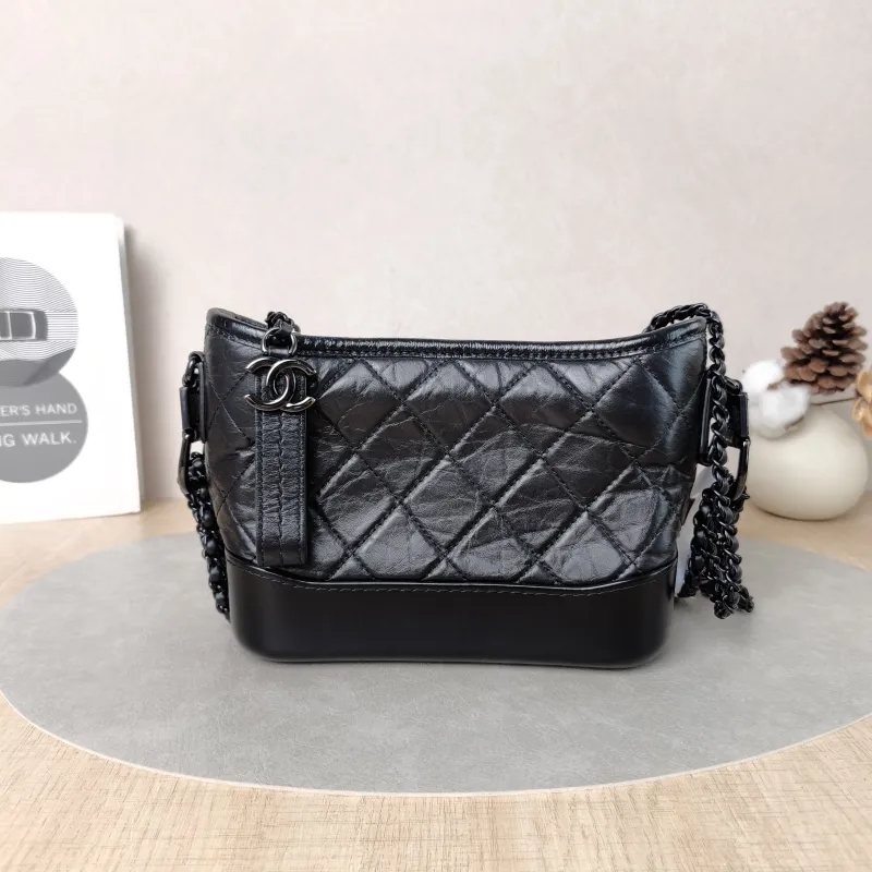 Chanel Crossbody Bag Gabrielle Gabrielle Bagsoblack Black Calfskin Small20 × 8 × 15 cm