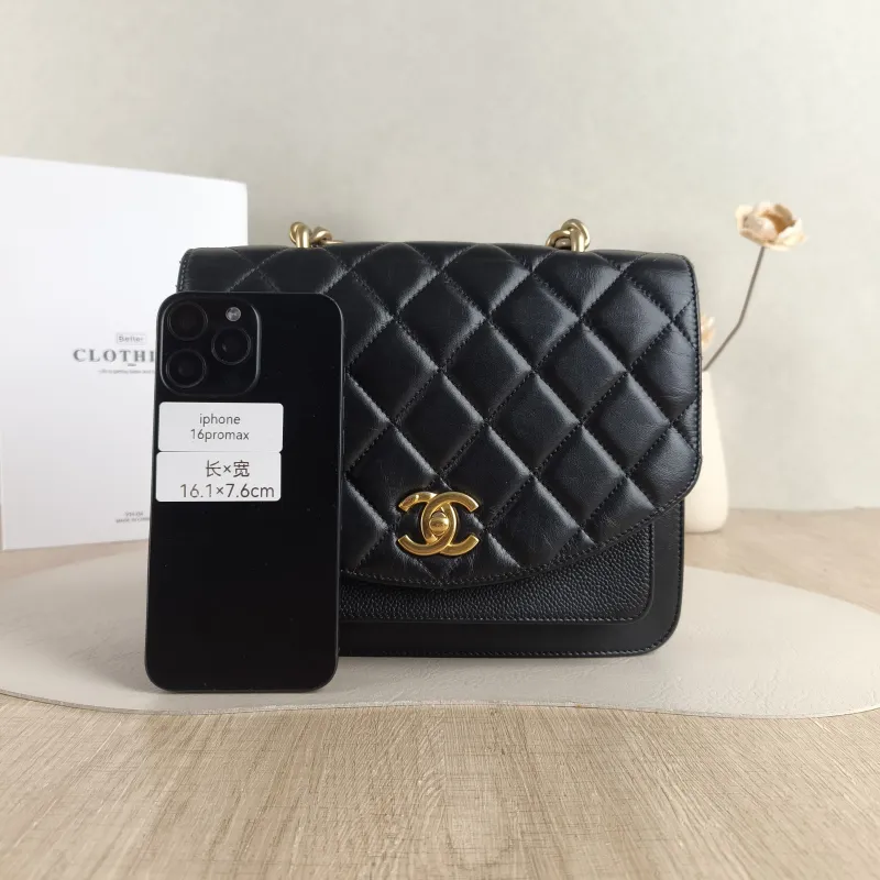 Chanel Crossbody Bagcf Collection Crossbody Bag Black Calfskin One Size22.5 × 5 × 18.5 cm — cover view 4 of 5