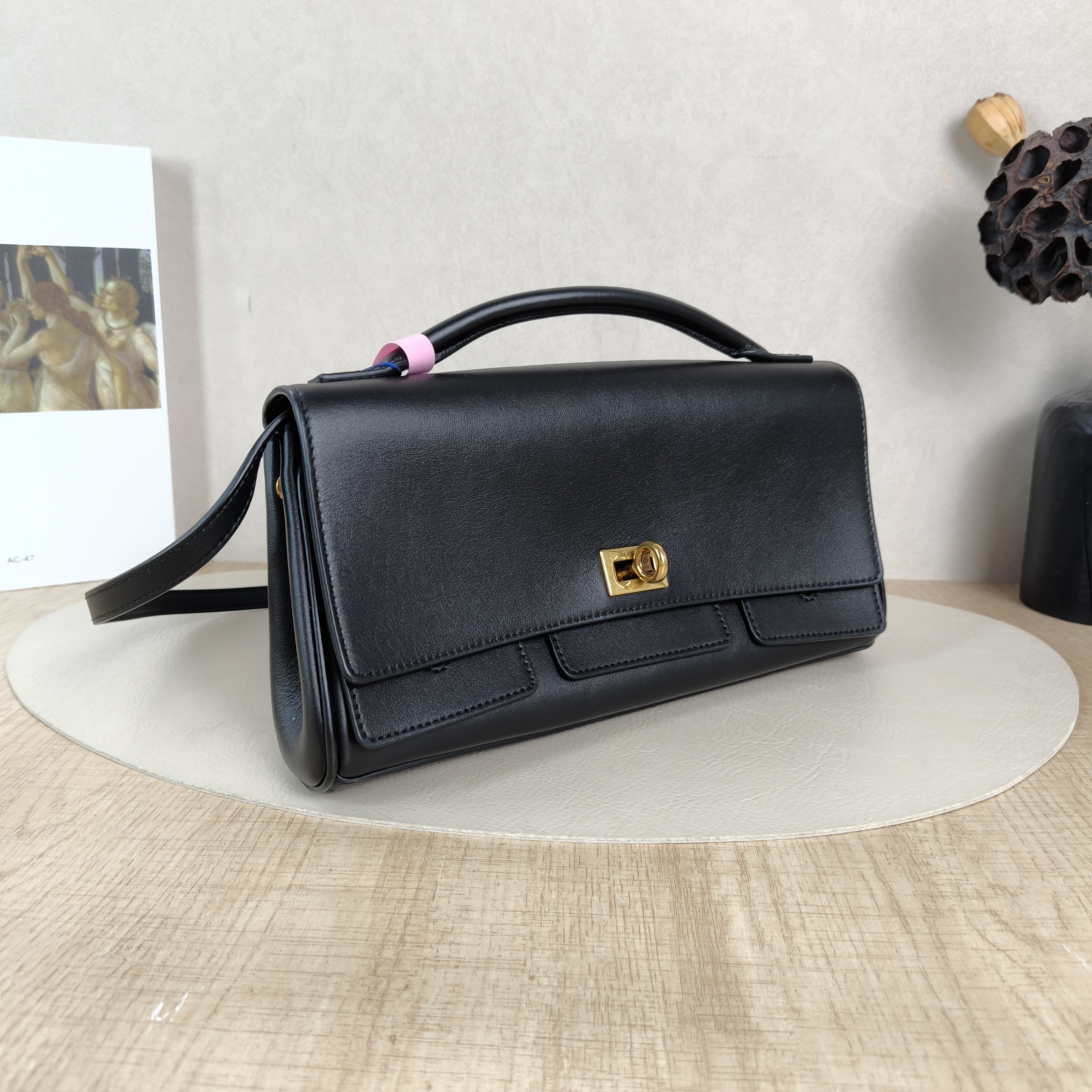 BALENCIAGA Crossbody Bagbel air Top Handle Crossbody Bag Black Calfskin One Size27 × 5 × 14 cm — cover view 3 of 5