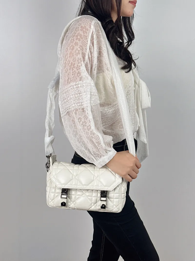 DIOR Crossbody Bag camp Messenger Bag White Calfskin Small 23 × 8 × 15 cm — on-model view 2 of 2