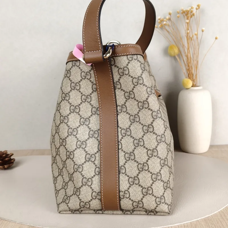 GUCCI Shoulder Bag Padlock Tote Monogram Brown Canvas 28.5 × 15 × 22.5 cm — detail view 9 of 11