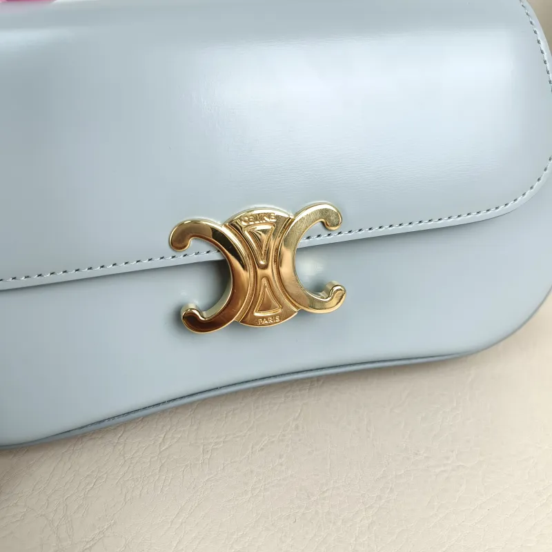 CELINE Crossbody Bag teen lola Crossbody Bag Blue Calfskin One Size 20 × 5 × 11.5 cm — detail view 5 of 10