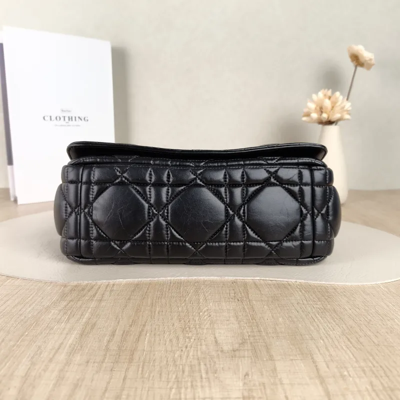 DIOR Crossbody Bag Caro Chain Bag Black Calfskin Medium 25.5 × 9 × 15.5 cm logo — cover view 5 of 5