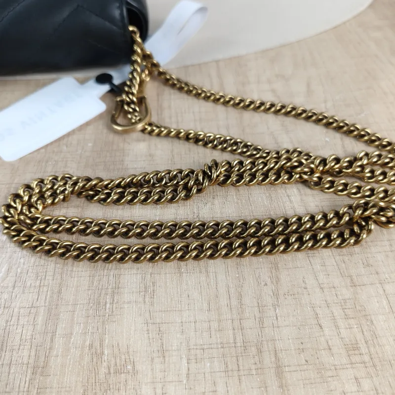 GUCCI Crossbody Bag GG Marmont Mini Marmont Mini Black Calfskin Mini 16.5 × 4.5 × 9.5 cm — detail view 1 of 11