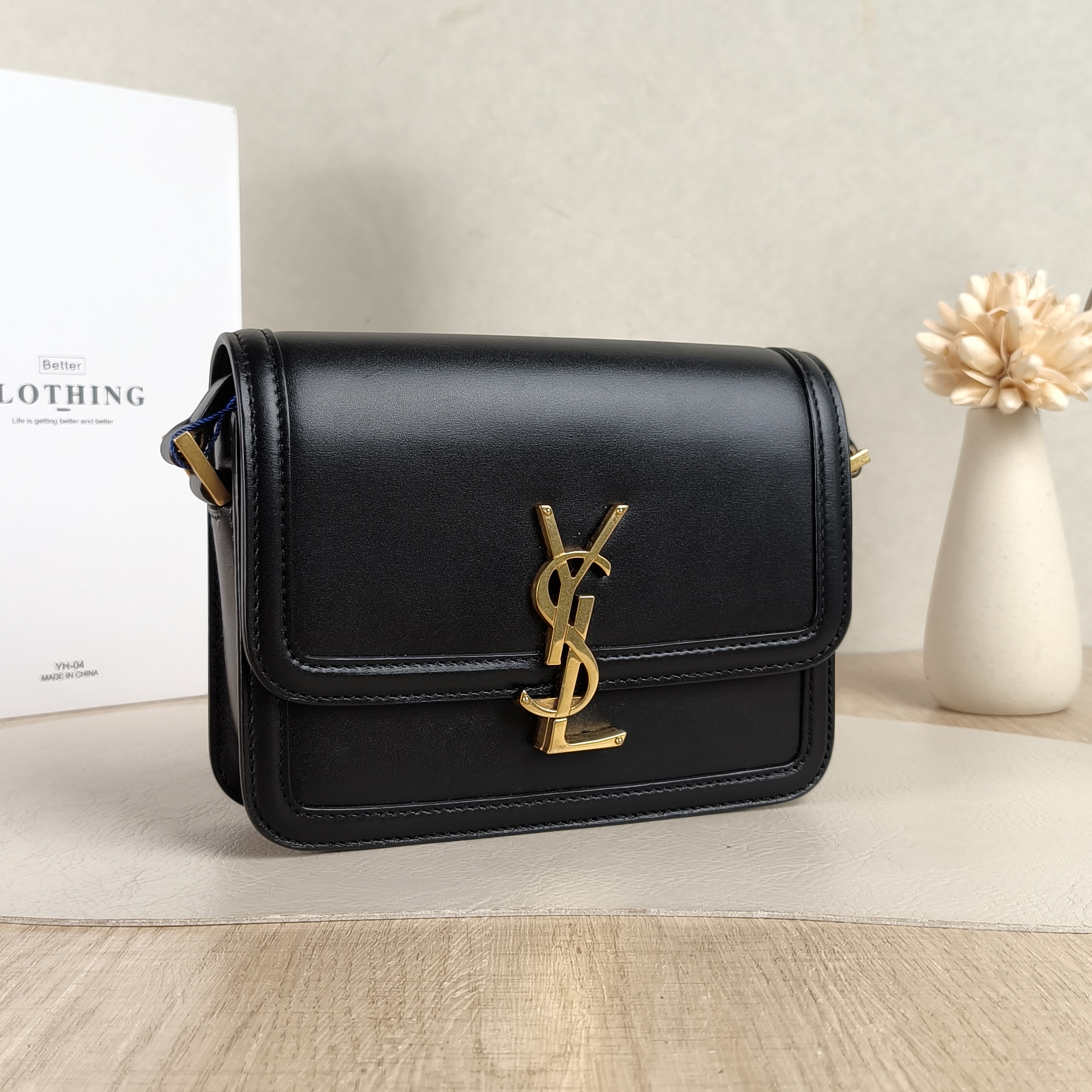 SAINT LAURENT Crossbody Bag Solferino Box Shoulder Bag Black with Gold-Tone Hardware Calfskin Small19 × 5 × 13 cm — cover view 2 of 5