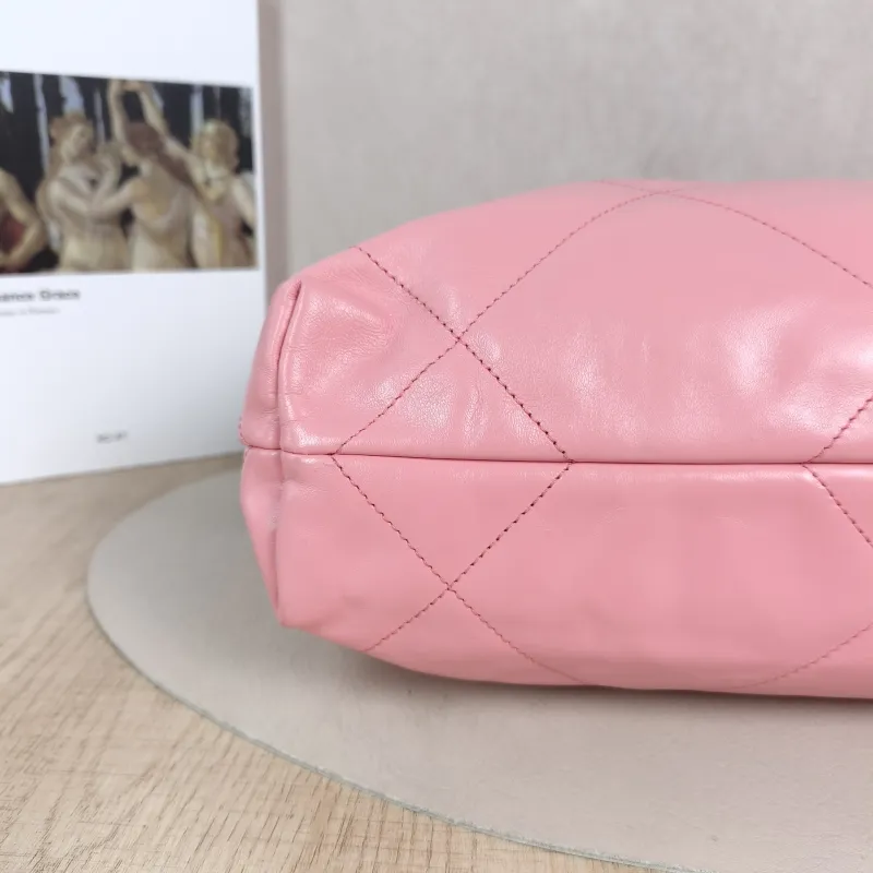 Chanel Shoulder Bag 22Bag Pink Silver-Tone Hardware Calfskin Small 35 × 7 × 37 cm — detail view 2 of 12
