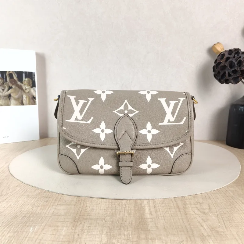 Louis Vuitton Crossbody Bag Diane Baguette Bag Monogram Empreinte Embossed Calfskin Small 24 × 9 × 15 cm