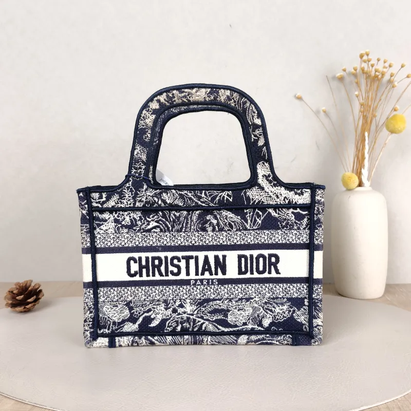 DIOR Top Handle Bag Book Tote Colorblock Canvasmini22.5 × 6 × 15 cm