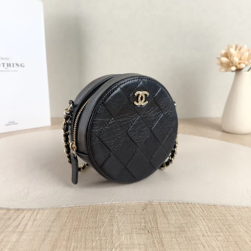 Chanel Crossbody Bag Crossbody Bag Black Waxed Leather One Size12 × 5 × 12 cm — cover view 4 of 5