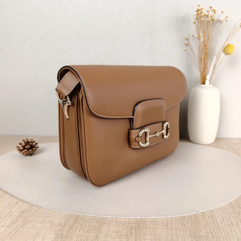 GUCCI Crossbody Bag Horsebit 1955 Horsebit Medium Caramel Calfskin Medium 25 × 8 × 18 cm — cover view 2 of 5
