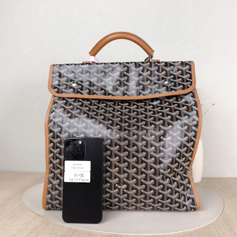 GOYARD Backpack SAINT LEGER Backpack Brown PVC One Size 34 × 15 × 37 cm — cover view 4 of 5