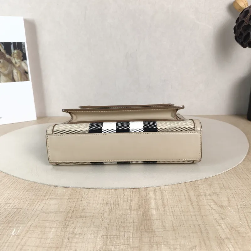 BURBERRY Crossbody Bag pocket bag Top Handle Crossbody Bag Taupe Canvas Mini 23 × 6 × 26.5 cm — cover view 2 of 5