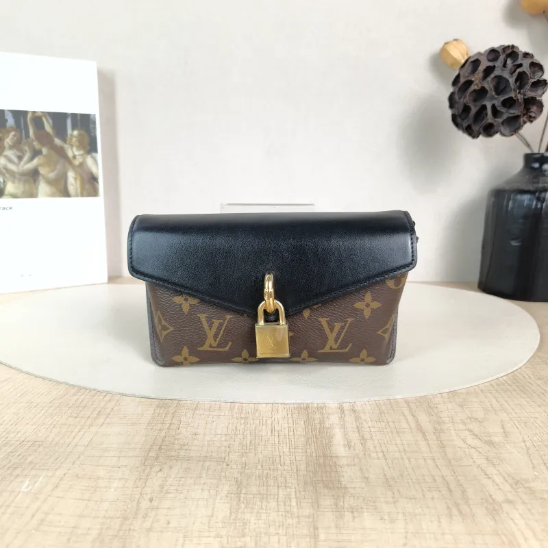Louis Vuitton Shoulder Bag PADLOCK ON STRAP Black PVC Mini 19 × 3 × 11 cm
