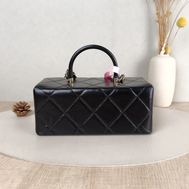 Chanel Crossbody Bag Box Bag Top Handle Crossbody Bag Black Calfskin 22 × 9 × 9.5 cm — cover view 4 of 5