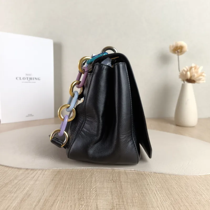 FERRAGAMO Shoulder Bag Black Calfskin 24.5 × 11.5 × 18 cm — detail view 9 of 13