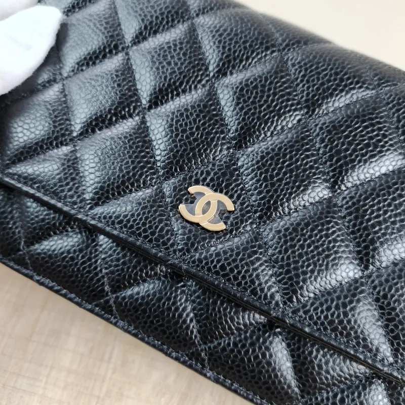 Chanel Crossbody Bag Classic Flap WOC CF WOCWOC Bag Black Grained Calfskinmini19.2 × 3.5 × 12.3 cm — detail view 11 of 13