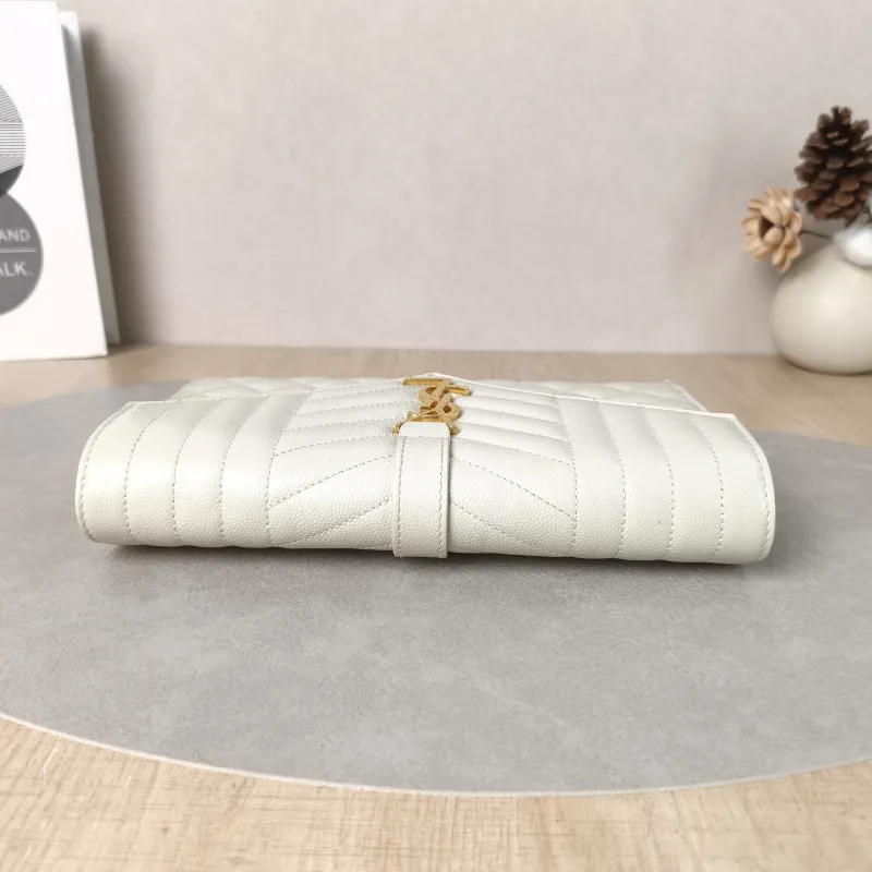 SAINT LAURENT Crossbody Bag ENVELOPE White Calfskin Small21 × 6 × 13 cm — detail view 13 of 13
