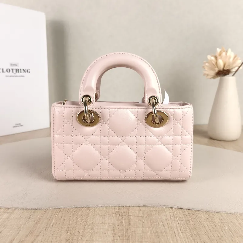 DIOR Crossbody Bag Lady D-Joy Pink Lambskin Mini 16 × 5 × 9 cm — cover view 4 of 5