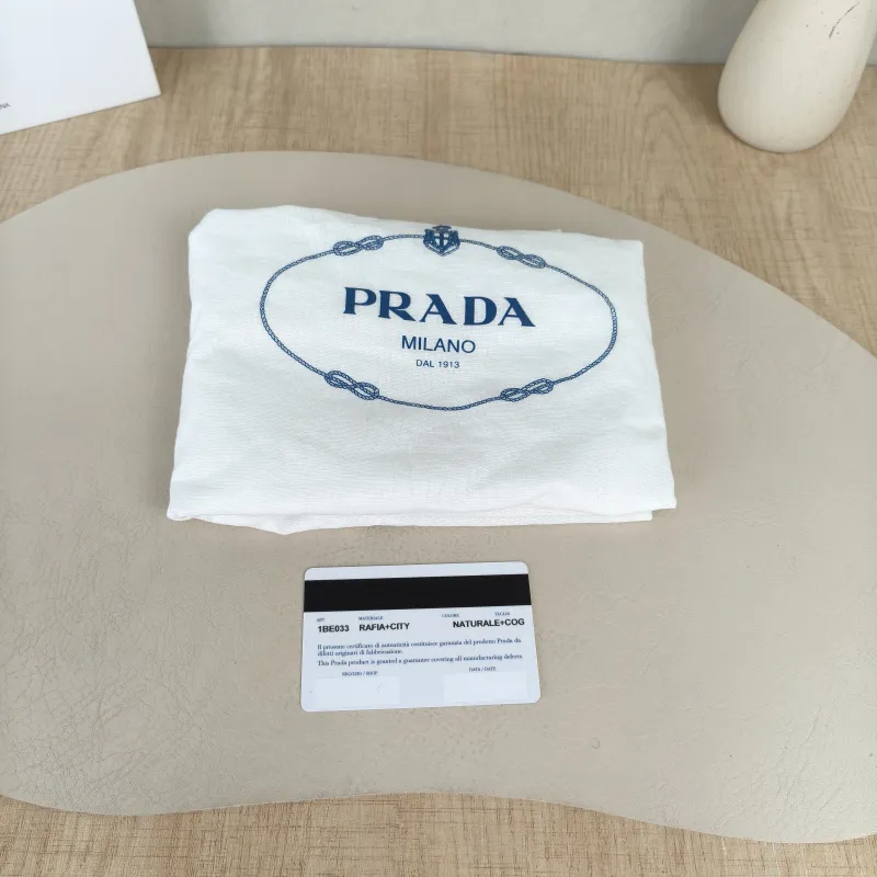 PRADA Shoulder Bag Bucket Bag Brown Woven One Size27 × 14 × 25 cm — detail view 9 of 13