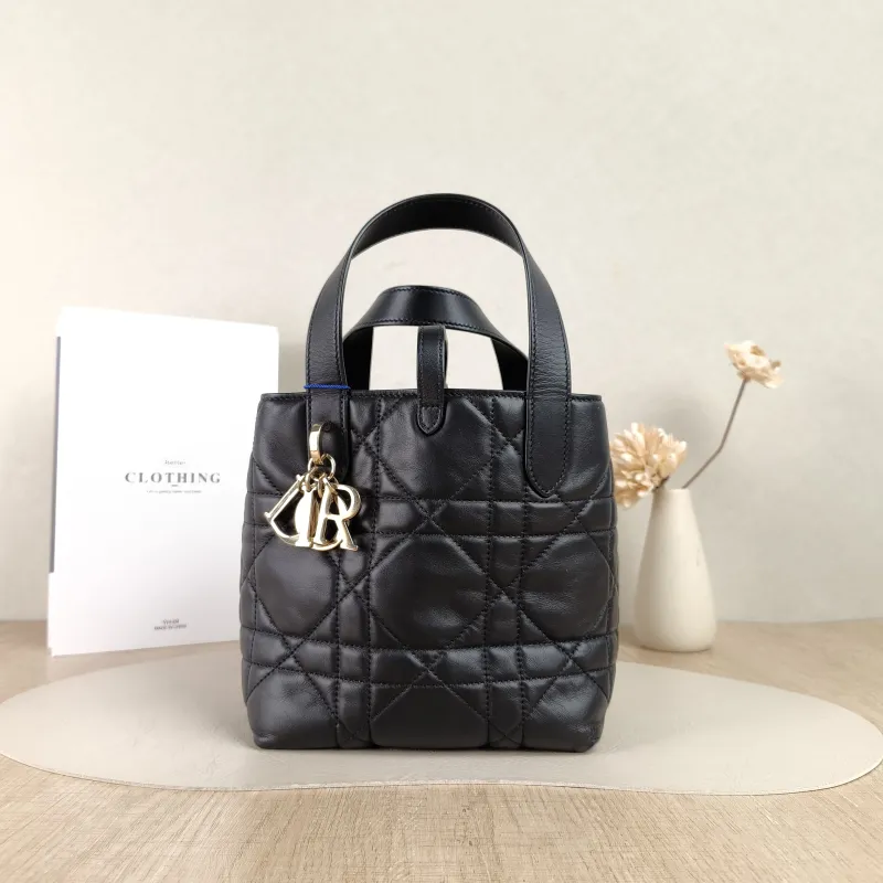 DIOR Shoulder Bag TOUJOURS Edition Black Calfskin Small18.5 × 12 × 18.5 cm