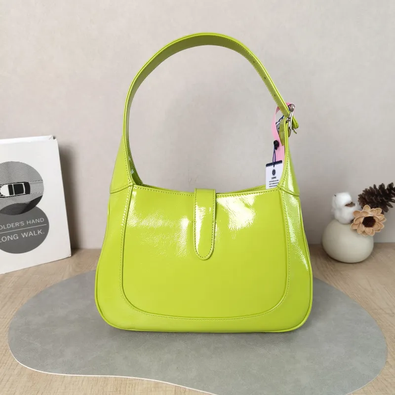 GUCCI Crossbody Bag Jackie 1961Collection Green Patent Leather Medium 27.5 × 4 × 19 cm — cover view 4 of 6