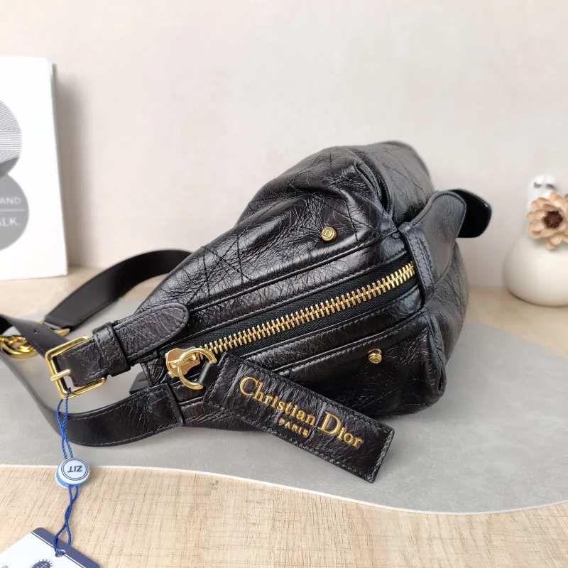 DIOR Shoulder Bag D-Journey Shoulder Bag Hobo Black Calfskin Small 25.5 × 14 × 14.5 cm — detail view 7 of 11