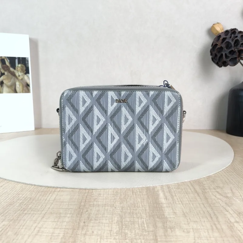 DIOR Shoulder Bag Messenger Bag Shoulder Bag Grey PVC One Size17 × 5 × 12.5 cm