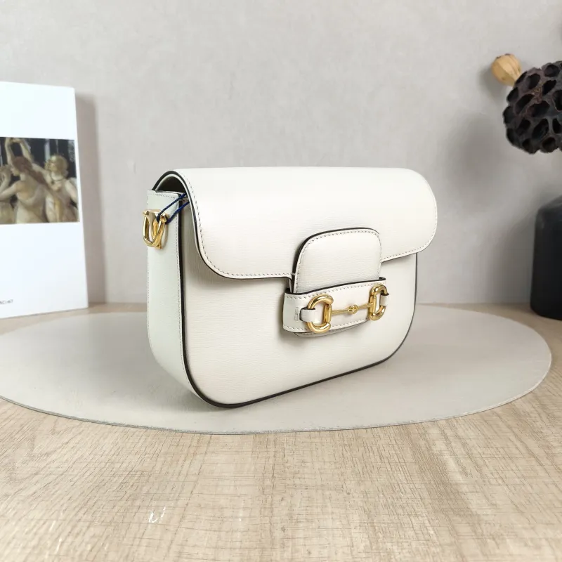 GUCCI Crossbody Bag Horsebit 1955 Horsebit Small White Calfskin Small 20.5 × 5 × 14.5 cm — cover view 2 of 6