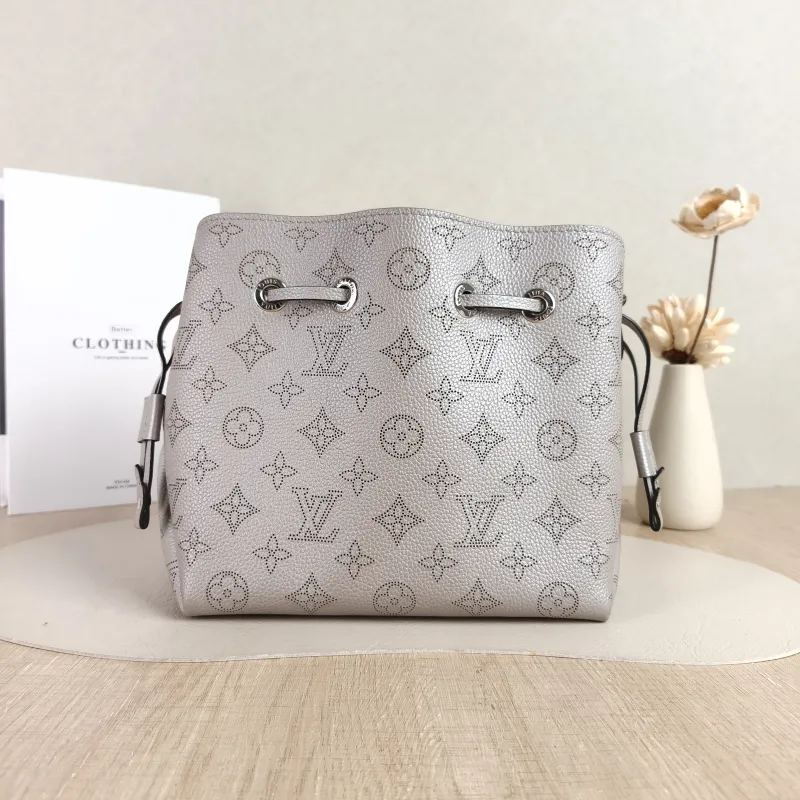 Louis Vuitton Crossbody Bag BELLA Grey Calfskin One Size 22 × 14 × 19 cm