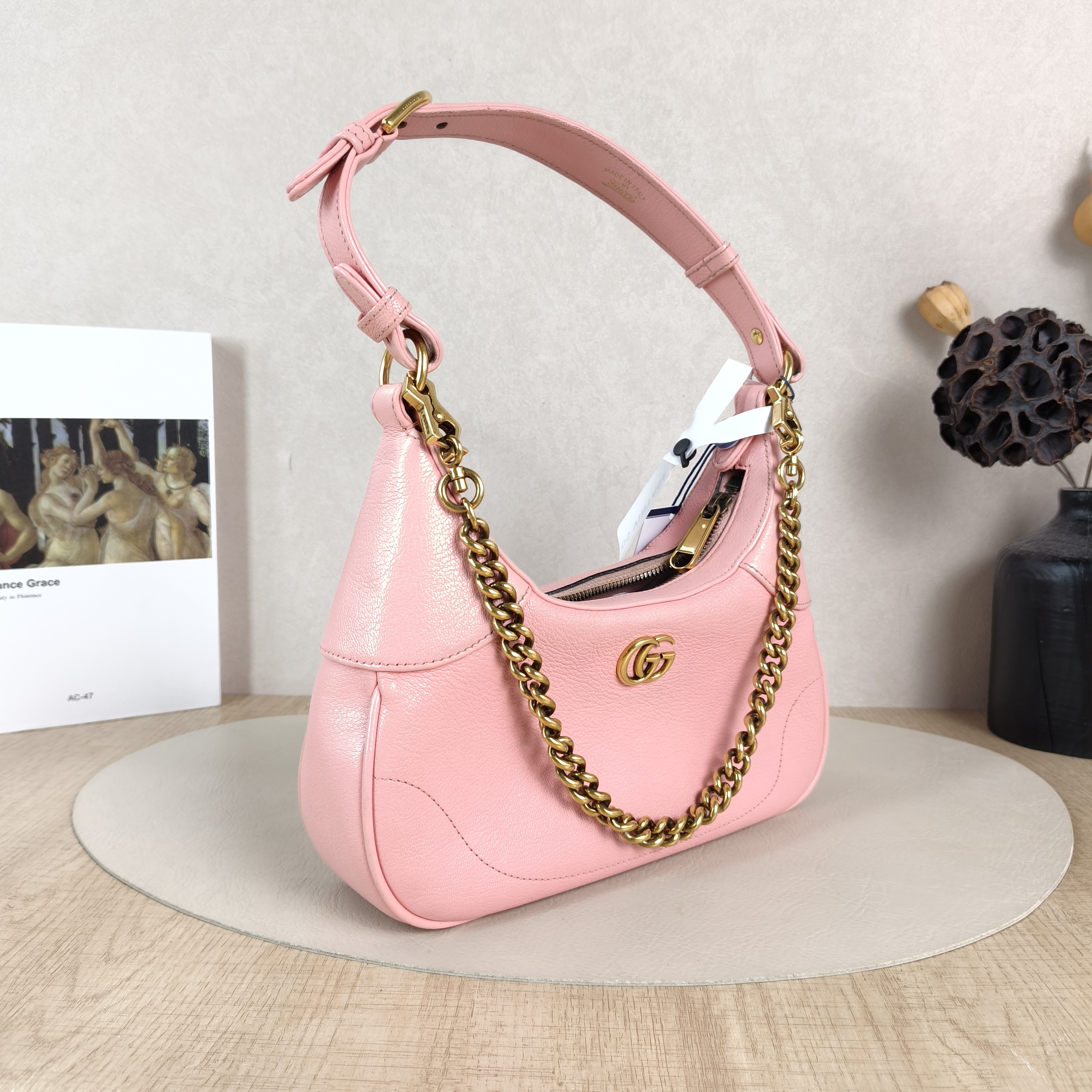 GUCCI Shoulder Bag Aphrodite Hobo Pink Calfskin Small25 × 7 × 19 cm — cover view 5 of 5