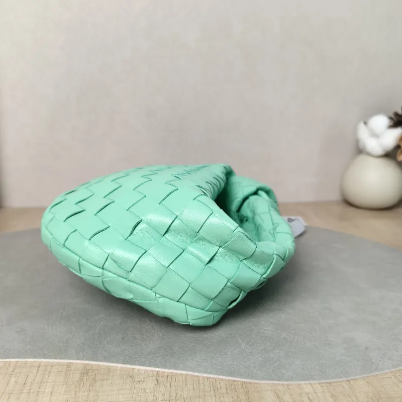 Bottega Veneta Top Handle Bag Jodie Green Lambskin Mini 28 × 8 × 23 cm — detail view 6 of 11