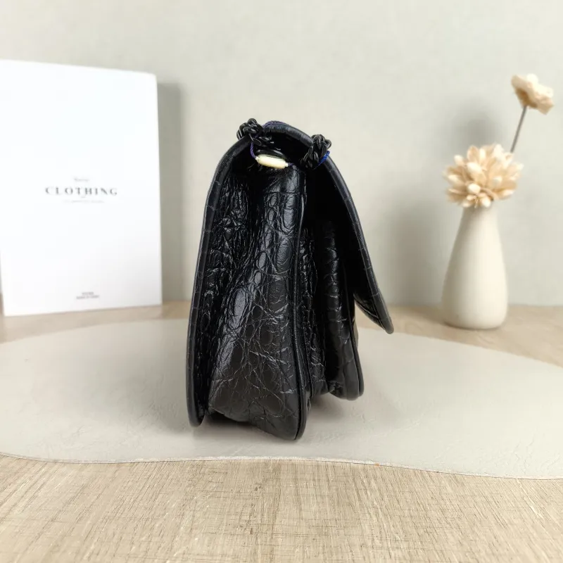 SAINT LAURENT Crossbody Bag Niki Black D Waxed Leather Calfskin Small 21 × 7.5 × 16 cm — detail view 8 of 12