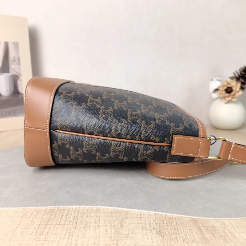 CELINE Crossbody Bag Triomphe Bucket Bag Monogram PVC Small 22 × 13 × 26 cm — detail view 7 of 10