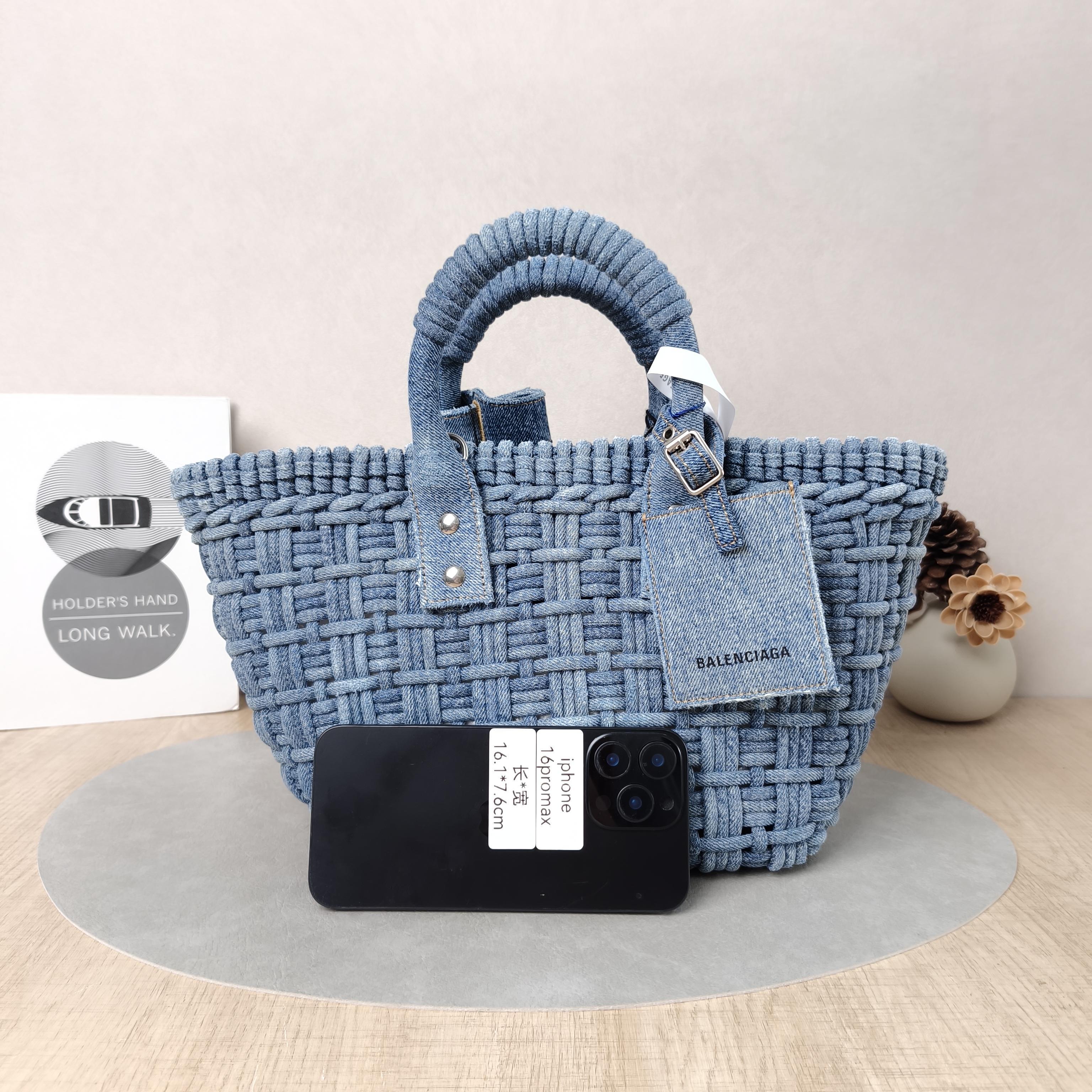BALENCIAGA Top Handle Bag Bistro Basket Blue S 38 × 13 × 20 cm — cover view 5 of 6