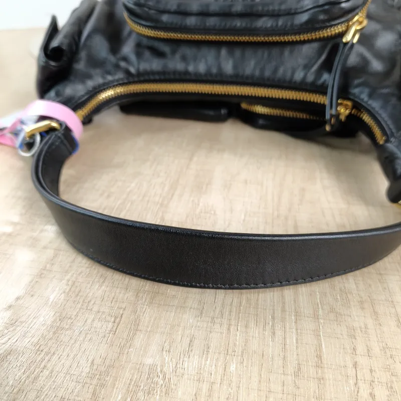 Miumiu Shoulder Bag Pocket Black SL ambskin Small 21 × 6 × 12 cm — detail view 7 of 10