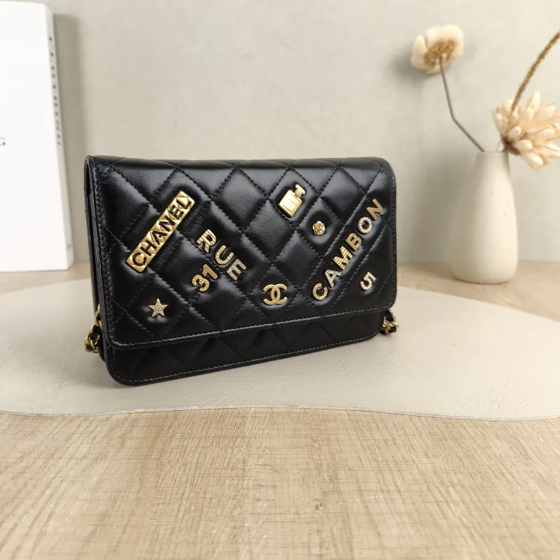 Chanel Crossbody Bag Classic Flap WOC CF WOCWOC Bag Edition Black Lambskinmini19.2 × 3.5 × 12.3 cm — cover view 2 of 6