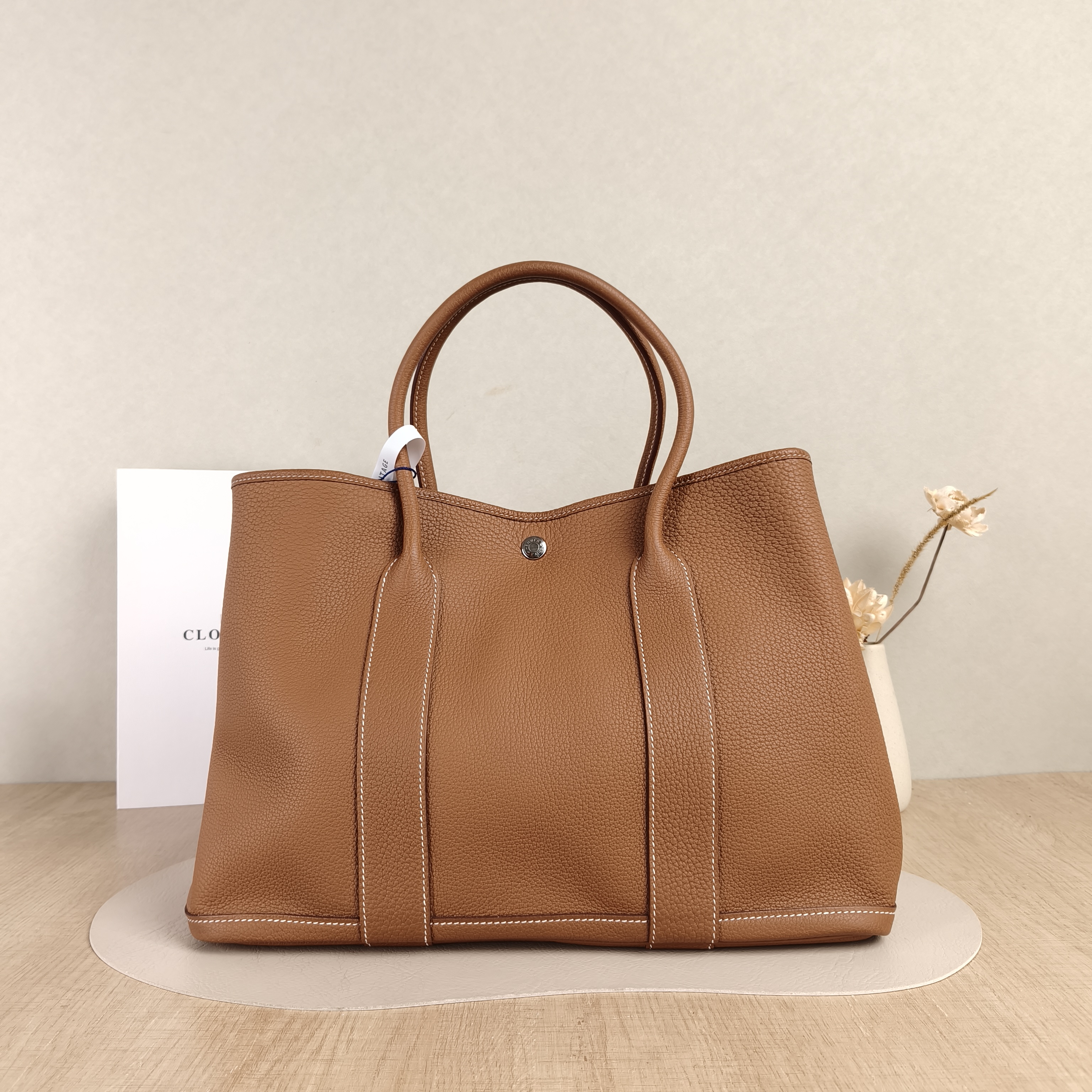 Hermès Top Handle Bag Garden Party 36 36 Brown Negonda Calfskin Large36 × 17 × 26 cm