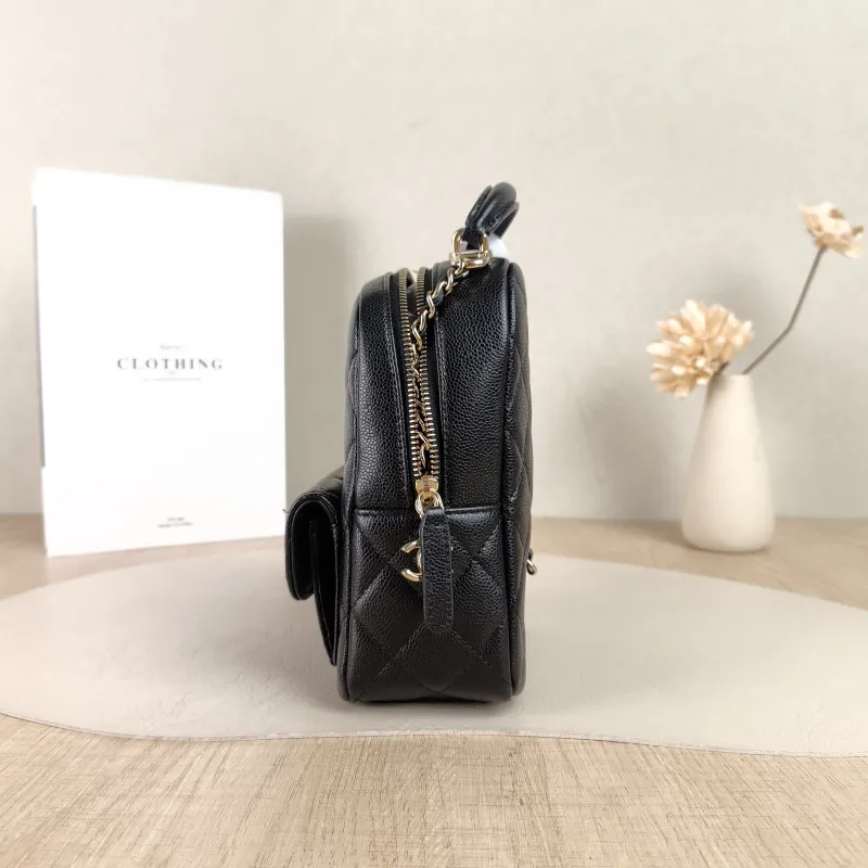 Chanel Crossbody Bag Mini Backpack Crossbody Bag Black Grained Calfskinmini13 × 9 × 18 cm — detail view 8 of 12