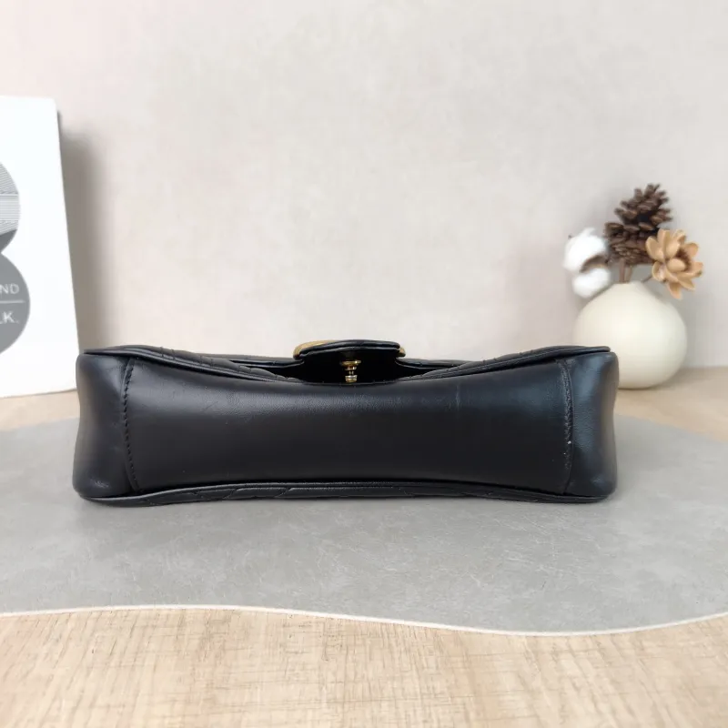 GUCCI Crossbody Bag GG Marmont Medium Marmont 26 Black CC alfskin Medium 26 × 7 × 15 cm — cover view 2 of 5