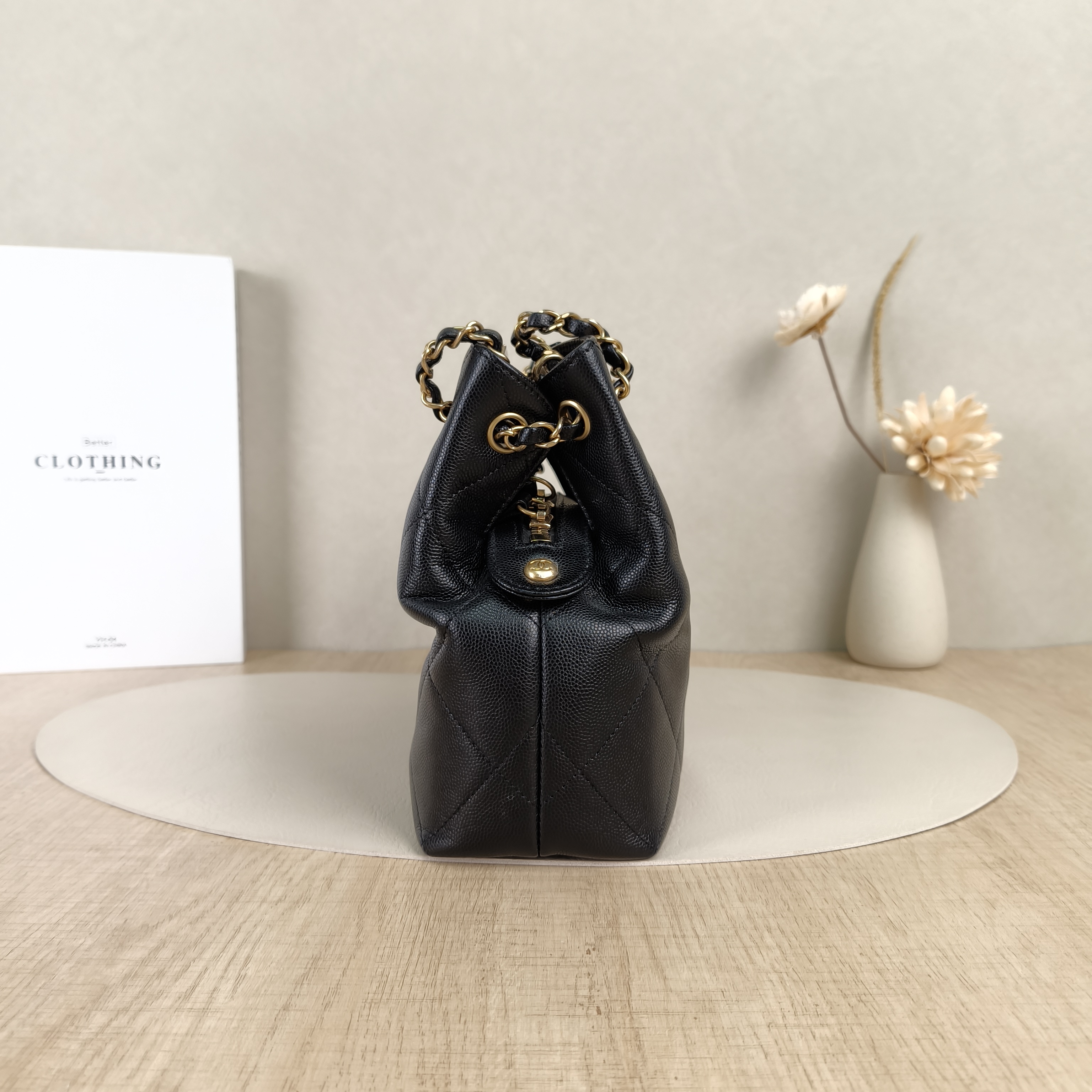 Chanel Shoulder Bag tote Black Grained Calfskin One Size25 × 8 × 20 cm — cover view 4 of 9